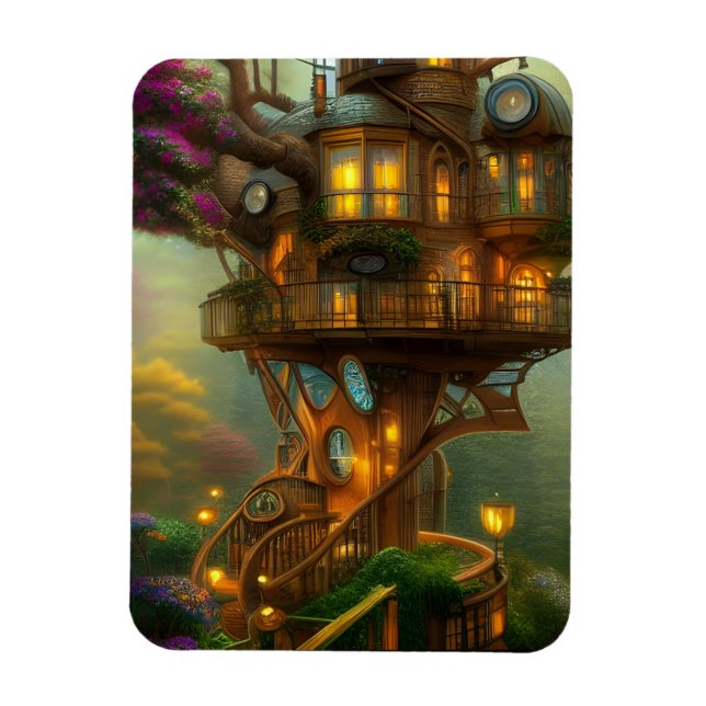 Íman Observatório Steampunk Treehouse (Vertical)