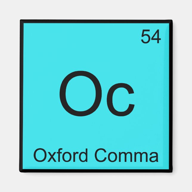 Íman Oc - Símbolo de Elemento de Química de Coma de Oxf (Frente)