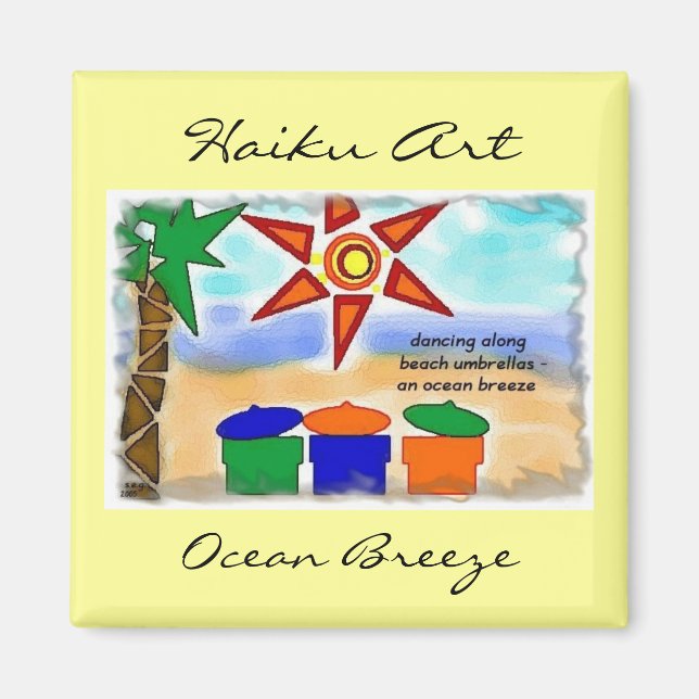 Íman Ocean Breeze Haiku Art Magnet (Frente)