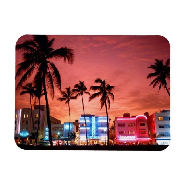 Íman Ocean Drive Miami Beach Skyline Magnet (Horizontal)