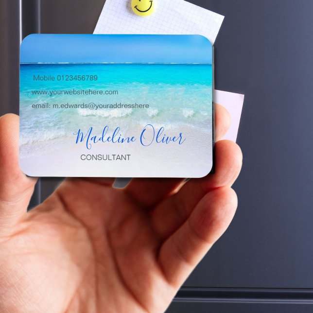 Íman Ocean Wave Beach Blue Scenn Modern (Criador carregado)