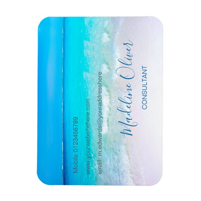 Íman Ocean Wave Beach Blue Scenn Modern (Vertical)