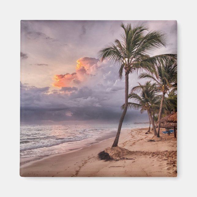Íman Ocean Waves Sandy Beach Sunset (Frente)