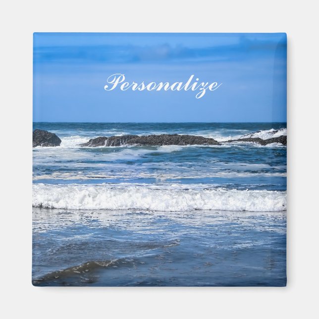 Íman Oceano Pacífico Azul com Nome (Frente)