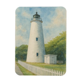 Íman Ocracoke Lighthouse Watercolor