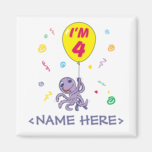 Íman Octopus 4º Aniversário (Frente)