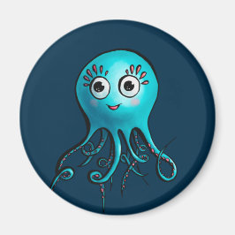 Íman Octopus Azul-Cinto - Cartoon Sea Animal de Kawaii