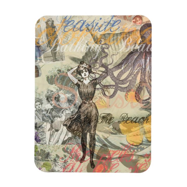 Íman Octopus Beach Vacation - Diversão Gótica Vitoriana (Vertical)