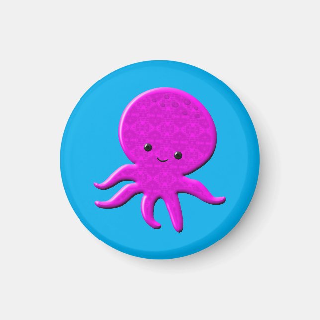 Íman Octopus Cor-de-Rosa (Frente)