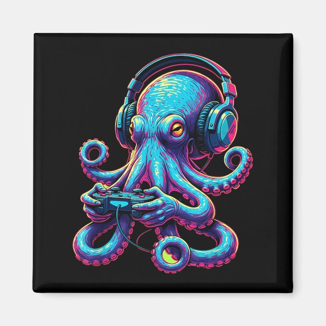 Íman Octopus Gaming Animal Video Games Funny Octopus  (Frente)