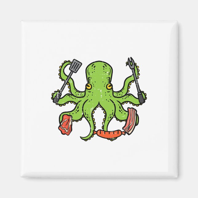Íman Octopus Grieling Churrasco Funny Byrbecue (Frente)