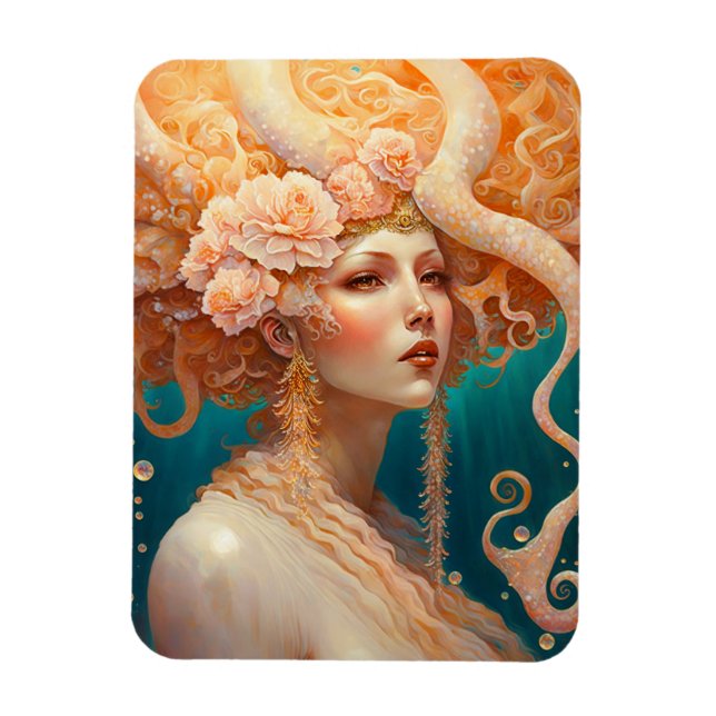 Íman Octopus Mermaid Fantasy Art Magnet (Vertical)