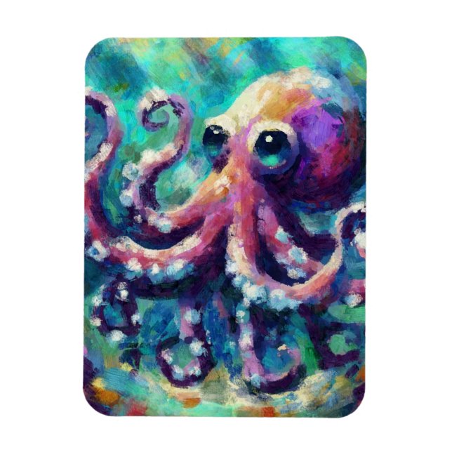 Íman Octopus Oil Painting NMaritime Beach (Vertical)