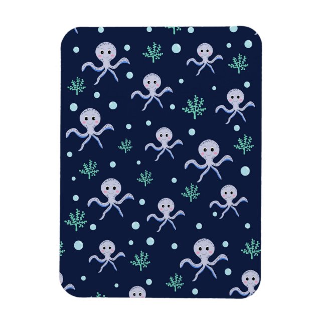 Íman Octopus sob o padrão das crianças do mar (Vertical)