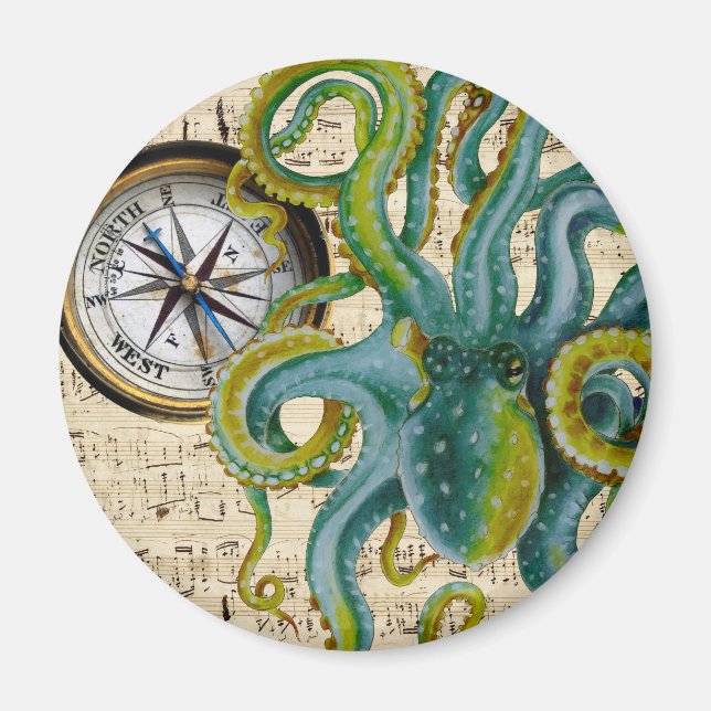 Íman Octopus Tentacle Compass Música (Frente)