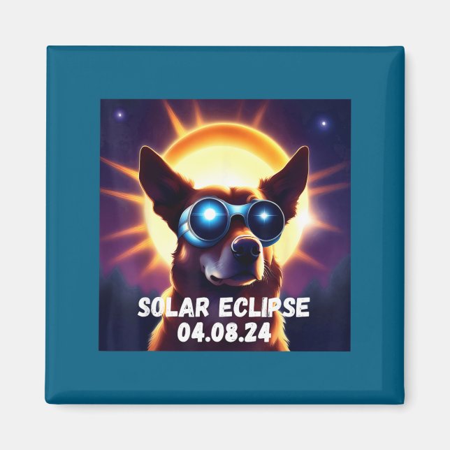 Íman Óculos de Eclipse Solar Total de Cachorro Fofo (Frente)