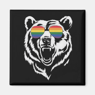 Íman Óculos de sol arco-íris LGBTQ Bear Gay Bandeira do