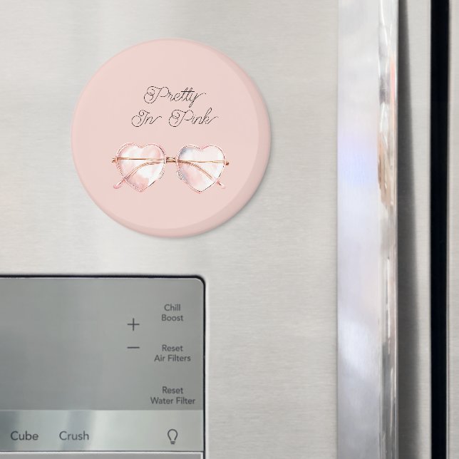 Íman Óculos de sol com coração rosa lindos (In Situ (Fridge))