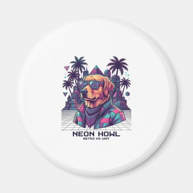 Íman Óculos de Sol de Cachorro da Unidade Retro K9 Neon (Frente)