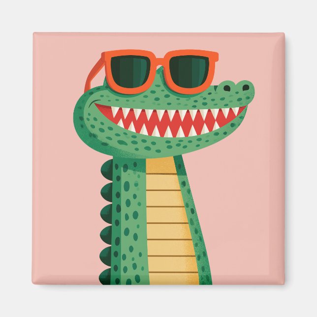 Íman Óculos de sol de crocodilo engraçado, animal de de (Frente)