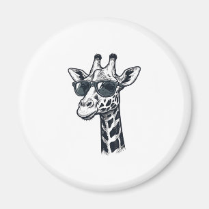 Íman Óculos de sol de girafa legais Camiseta com gravaç