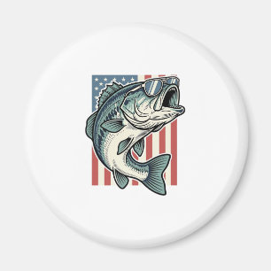 Íman Óculos de Sol de Pesca de Bass Patrióticos Vetor V