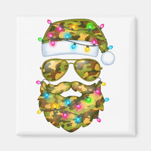 Íman Óculos de sol Papai Noel Camuflado Natal Divertido