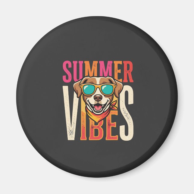 Íman Óculos de Sol para Cachorro Vibrações de Verão (Frente)
