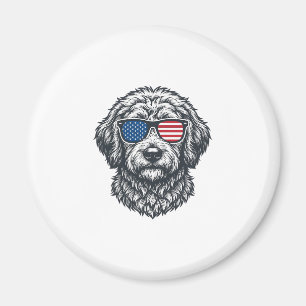 Íman Óculos de Sol Patrióticos para Cachorro Vintage