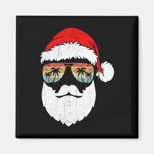 Íman Óculos de Sol Retro Face do Papai Noel Havaiano Na