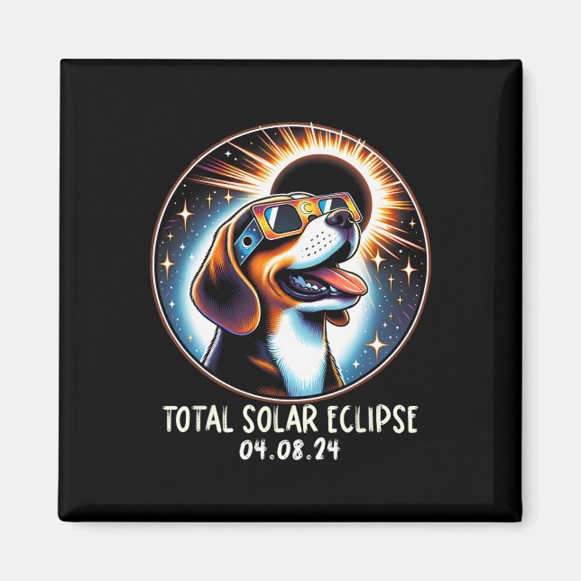 Íman Óculos de Visto do Eclipse Solar Beagle Pet abril  (Frente)