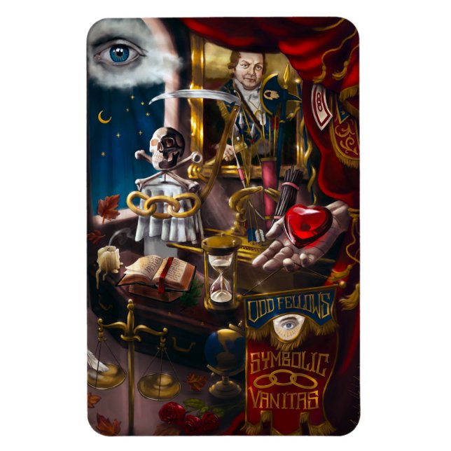 Íman Odd Fellows Symbólica Vanitas (Vertical)