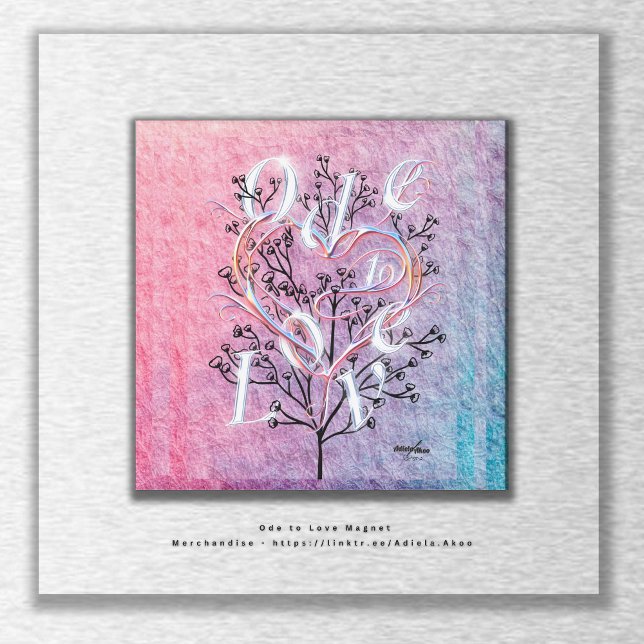 Íman Ode to Love Square Magnet (Ode to Love Magnet by Poet Adiela Akoo. A perfect party favor. SHOP my store for more fab finds now!)