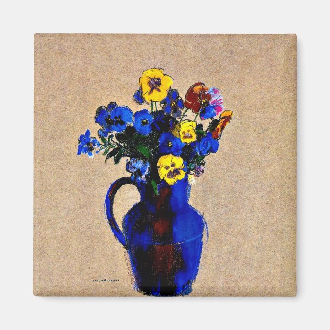 Íman Odilon Redon: Vaso de Flores-Pansias (Frente)