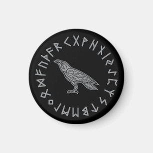 Íman Odin Corvo Coruja Mitologia Viking runas rúnico