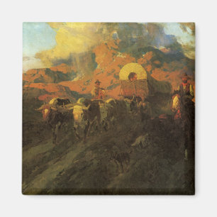 Íman Oeste americano do vintage, por terra fuga por