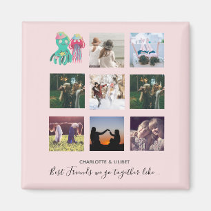 Íman Oferta Personalizada de Octopus de Colagem de Foto