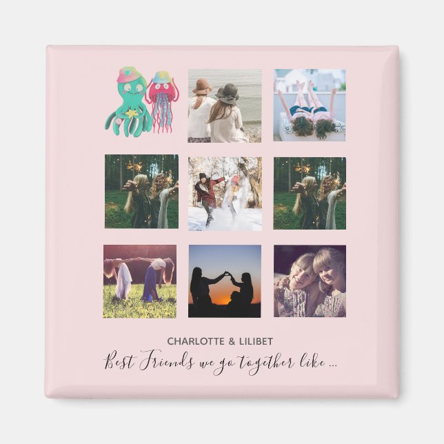 Íman Oferta Personalizada de Octopus de Colagem de Foto (Frente)