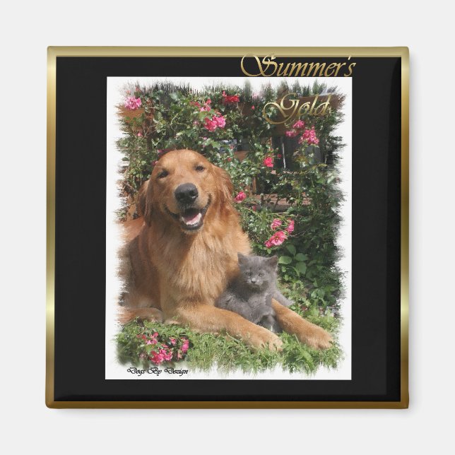 Íman Ofertas de Arte para ouros Retriever (Frente)