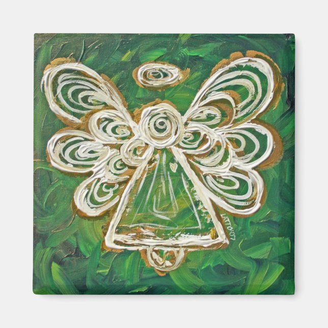 Íman Ofertas Personalizadas de Imagem de Anjo Verde (Frente)