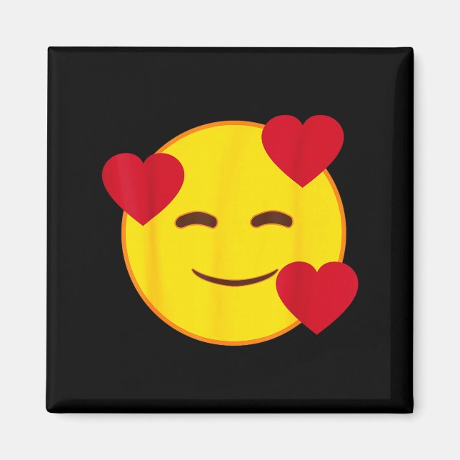 Íman Official Emoji Floating Hearts Yellow Smile Face  (Frente)