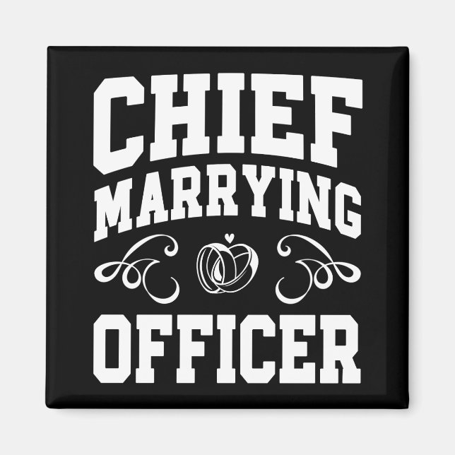 Íman Oficial de Casamento Chefe - Designs de Celebrante (Frente)