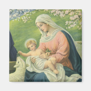 Íman Oficina de José com Maria e Menino Jesus