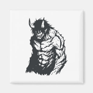 Íman Ogre Oni Yokai Japonês Outline Sticker