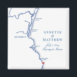 Íman Ogunsai Maine Map Elegant Wedding Favor<br><div class="desc">Estes Ogunexit, Maine Maine map são perfeitos para acolher os seus convidados fora da cidade com guloseimas de boas-vindas, ou personalizá-los para a sua festa de casamento. O coração está sobre Cliff House Maine, mas você pode mover o coração clicando em "Editar usando a ferramenta design" em "Personalizar". Esses ímãs...</div>