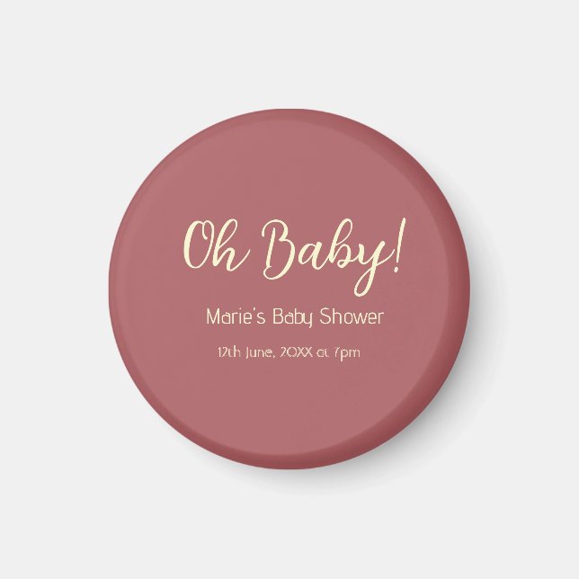 Íman oh baby revelação nome data maron simples minimal  (Frente)