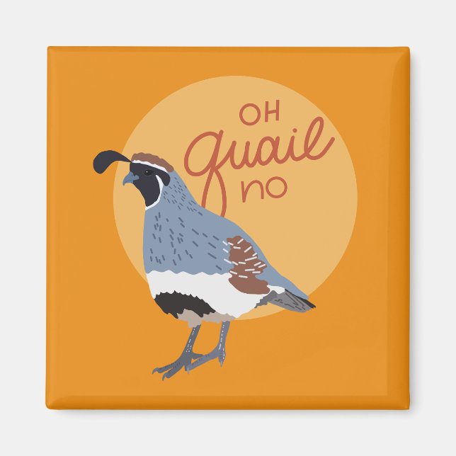 Íman Oh Codorna Não Gambel's Quail Ilustrado (Frente)