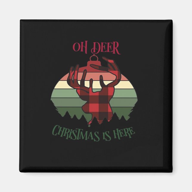 Íman Oh Deer Christmas Is Here Joyful Aesthetic  (Frente)