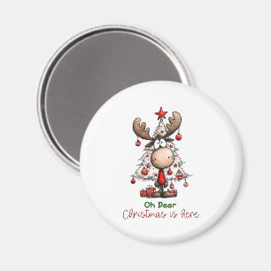 Íman Oh Deer Natal Está Aqui Cute Rena de Natal