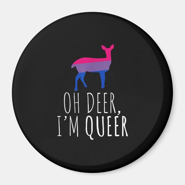 Íman Oh Deer Queer Bisexual Pride Gay Lesbian Design  (Frente)
